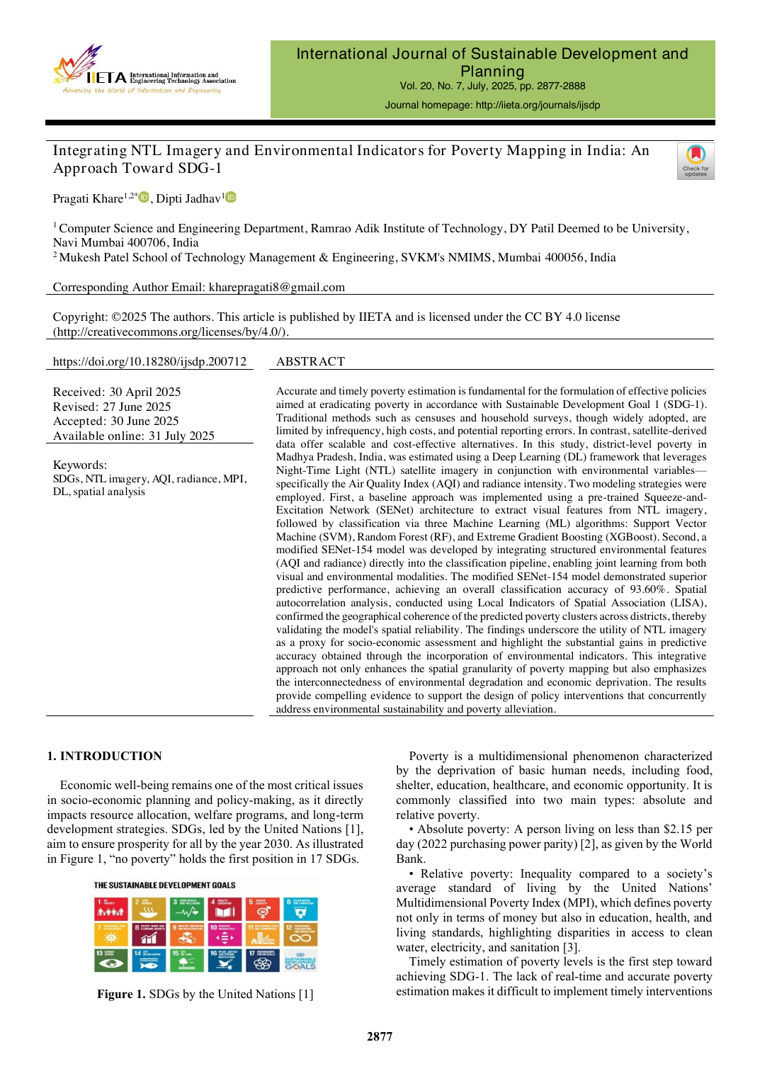 First page of the 2025 poverty mapping paper